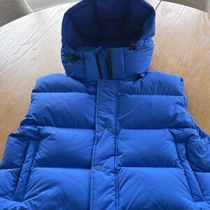 Aritzia Bright Blue Puffer Vest with Hood